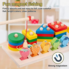 Geometric Shapes Fishing Game Wooden Puzzles